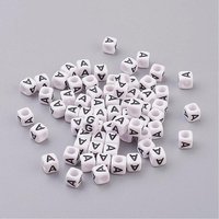 Letter A Cube Acrylic Beads, 6mm Diameter, 300pcs — Jewelry Beads