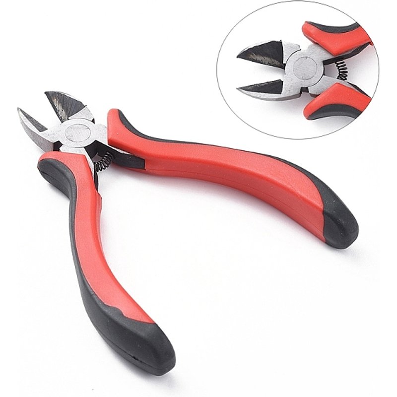 Pinces de coupe latérale en acier #50 pour la fabrication de bijoux - Rouge & Noir — Outils de création de bijoux