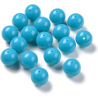 Fluorescence Chunky Acrylic Beads, Round, Dodger Blue, 20mm