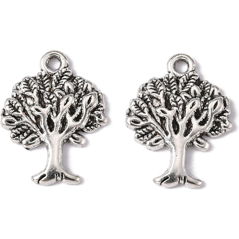 Pendentif Arbre de Vie en Style Tibétain, Sans Plomb, Argent Vieilli — Breloques et pendentifs