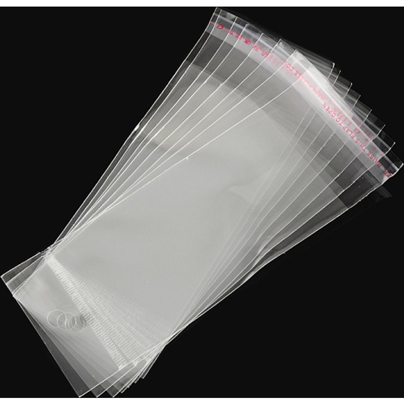 Sacs en Cellophane OPP, Rectangulaires, Clairs, 15.5x6cm, Trou de 8mm — Rangement et présentation
