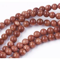 Goldstone Bead Strands, Round, 4mm, 0.5mm Hole, 95pcs/strand