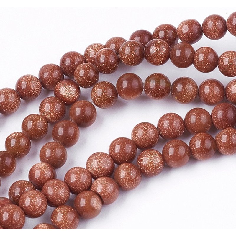 Brins de perles en Goldstone, ronds, 4mm, trou de 0.5mm, 95pcs/brin — Perles à bijoux