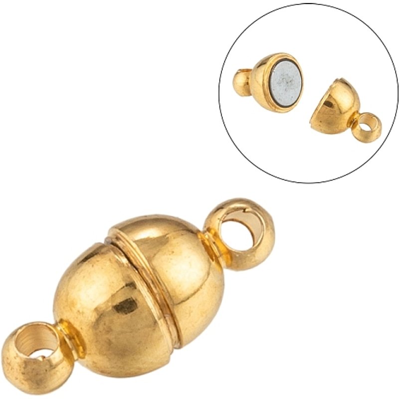 Fermoirs Magnétiques Ronds en Laiton avec Boucles, Grade N35, Sans Nickel — Accessoires pour bijoux
