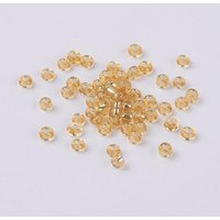 Perles de Verre 12/0, Trou Rond Argenté, Couleur Jaune Pâle, 2mm — Perles à bijoux