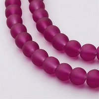 Frosted Medium Violet Red Glass Bead Strands - 6mm, 140pcs — Jewelry Beads
