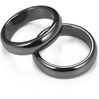 Non-Magnetic Synthetic Hematite Finger Rings, Black, 20mm — Costume Jewelry