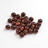 Perles en Bois Naturel Teintées, Rondes, Brun Noix de Coco, 10x9mm, Sans Plomb — Perles à bijoux