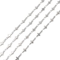 304 Stainless Steel Cross Link Chains for Jewelry Making, 25m Roll