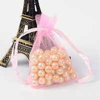 Organza Gift Bags with Drawstring for Jewelry and Gifts, Pink