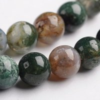 Fil de perles en agate naturelle ronde, 6mm, 65pcs, 14.9 pouces — Perles à bijoux