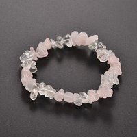 Bracelet extensible en pierres gemmes Chips, quartz rose, 50mm — Bracelet Femme