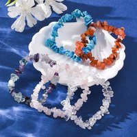 Chips Natural & Synthetic Gemstone Beaded Stretch Bracelet — Bracelet Women
