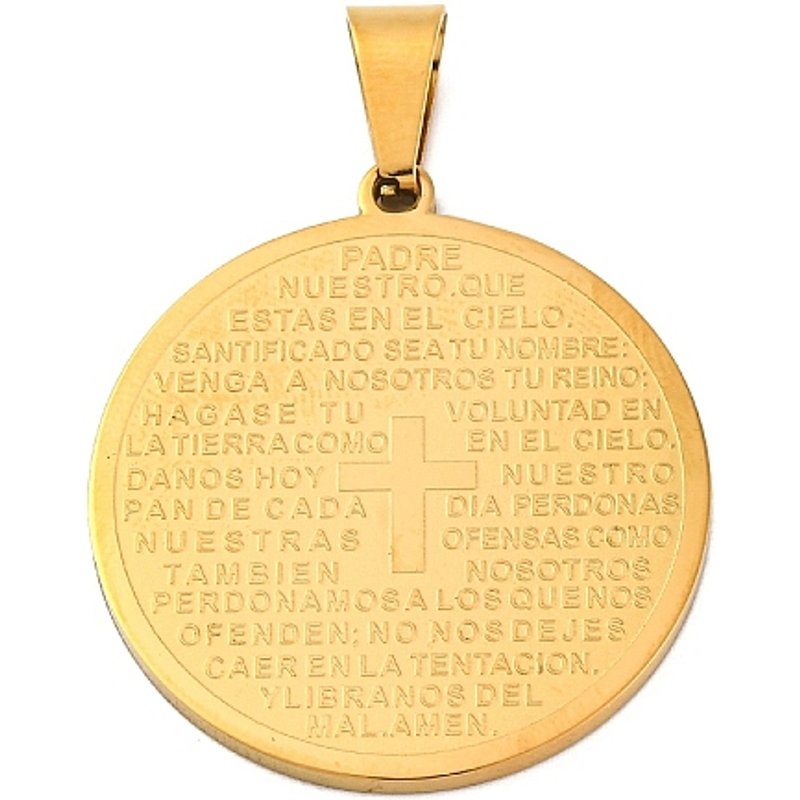 Pendentif croix de la prière du Seigneur en acier inoxydable 304 — Breloques et pendentifs