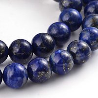 Fil de perles rondes en lapis-lazuli naturel teintées, 8 mm, 45 pcs — Perles à bijoux