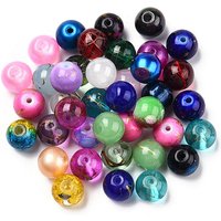 Mixed Color Round Spray Painted Glass Beads, 8mm, 200pcs/bag — Jewelry Beads