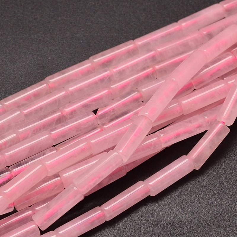 Brins de perles en quartz rose naturel, 13-14x4-5mm, 28pcs — Perles à bijoux
