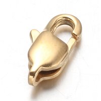 Ion Plating 304 Stainless Steel Lobster Claw Clasps, Golden