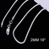 Collier en chaîne serpent rond en laiton avec fermoir à homard, 18 pouces