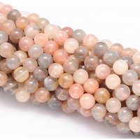 Brins de perles rondes en multi-moonstone naturel, 4mm, 97pcs — Perles à bijoux
