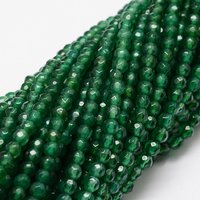 Dyed Natural White Jade Round Beads Strands, Faceted Green, 4mm — Jewelry Beads
