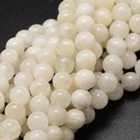 Brins de perles rondes en pierre de lune arc-en-ciel naturelle, 5-6mm, 15.7 pouces — Perles à bijoux