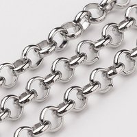 304 Stainless Steel Rolo Chains, Belcher Chain with Spool, 10m — Chains, Wire & Cord