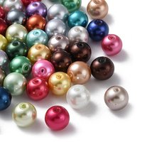 Baking Perles Rondes en Verre Émaillé, Couleurs Mélangées — Perles à bijoux