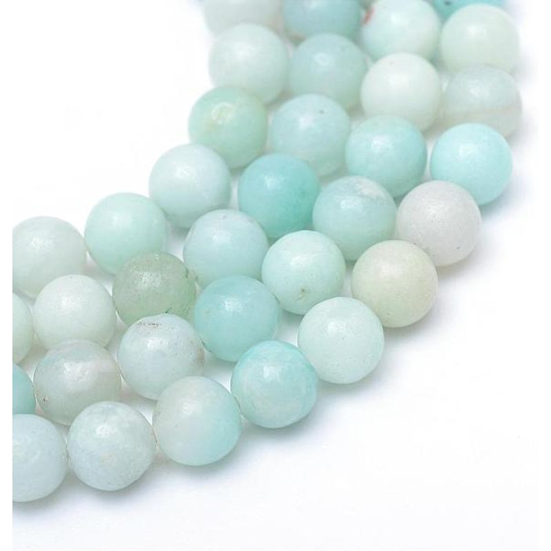Brins de perles d'amazonite naturelle de grade A, 6 mm, 15 pouces — Perles à bijoux