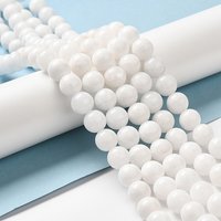Natural Malaysia Jade Beads Strands, Dyed Round White 4mm — Jewelry Beads