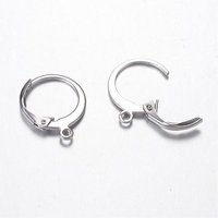 Crochets d'oreilles à levier en acier inoxydable 304 avec boucle — Accessoires pour bijoux