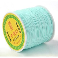 Braided Nylon Thread for Beading Jewelry Making, Pale Turquoise, 100 Yards — Chains, Wire & Cord