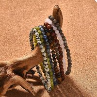 Natural Mixed Stone Stretch Bracelet with Elastic Fibre Wire