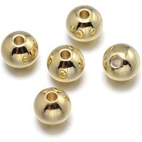 Perles en laiton, sans plomb, sans nickel, sans cadmium, plaquées or 18K — Perles à bijoux