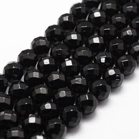 Brins de Perles en Onyx Noir Teinté Naturel, Grade A, 6mm, Facetté — Perles à bijoux