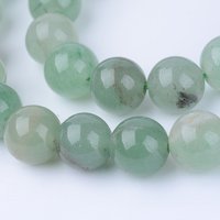 Brins de perles d'aventurine verte naturelle, rondes, 10-10,5mm — Perles à bijoux