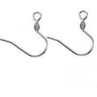 304 Stainless Steel Earring Hooks with Horizontal Loop — Jewelry Findings