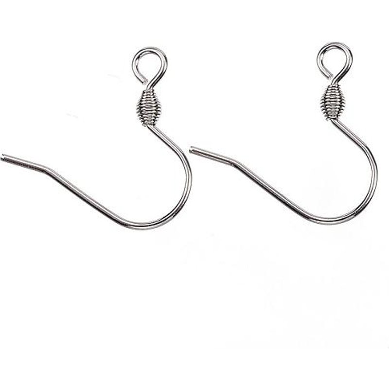Crochets d'oreilles en acier inoxydable 304 avec boucle horizontale — Accessoires pour bijoux