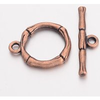 Fermoirs à bascule en alliage, sans plomb, sans cadmium, couleur cuivre rouge — Accessoires pour bijoux