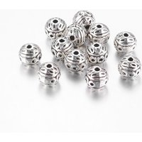 Alloy Beads, Round Antique Silver, Lead Free, Nickel Free, 8mm — Jewelry Beads