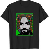 Charles Manson - Psychodelic T-Shirt for Men - Black