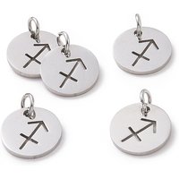 Charm en Acier Inoxydable 304 - Rond Plat avec Sagittaire — Breloques et pendentifs