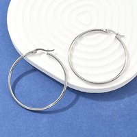 Boucles d'oreilles créoles en acier inoxydable 304, hypoallergéniques, forme ronde