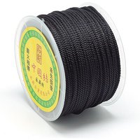 Milan Twisted Nylon Cords, Black, 1.5-2mm, 54.68 yards/roll