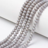 Brins de Perles en Verre Opaque Gris Foncé Facettées Rondelles — Perles à bijoux