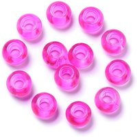 Glass European Rondelle Beads, Magenta, Large Hole, 14-15x10mm — Jewelry Beads