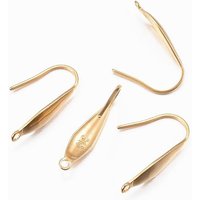 Ion Plating 316 Surgical Stainless Steel Earring Hooks with Loop — Jewelry Findings