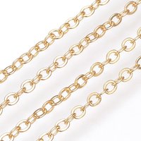 Brass Cable Chains, Soldered, Gold Plated, 98.42 Feet Roll — Chains, Wire & Cord