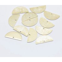 Brass Semi Circle Pendant, 18K Gold Plated, Nickel Free