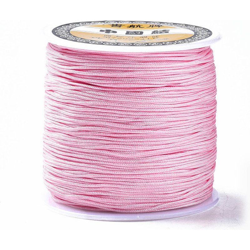 Nylon Thread Chinese Knotting Cord Pearl Pink 0.8mm 100m Roll — Chains, Wire & Cord
